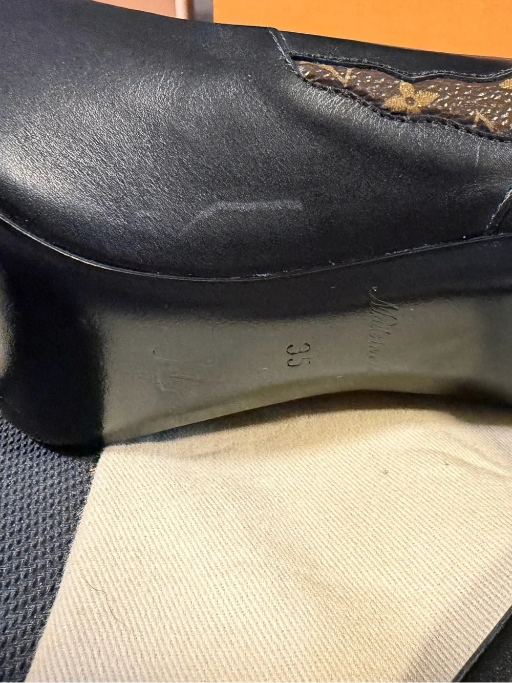 Louis Vuitton Black/Brown Monogram Pointed Toe Stiletto Heels